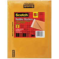 Scotch 7913-5 Bubble Mailer, #0, Kraft, Self-Seal Closure