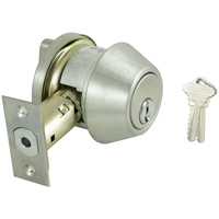 DEADBOLT SINGLE CYL GRADE2 SAT