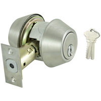 DEADBOLT DBL CYL GRADE 2 SATIN