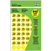 HY-KO 30103 Price Label, Black Legend, Yellow Background