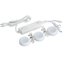 PUCK LED 3-LIGHT PLUG IN WHT