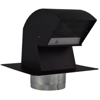 CAP VENT ROOF EXHAUST BLK 6IN