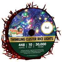 Holiday Bright Lights Cluster Rice Light Set, 448-Lamp, LED Lamp, Red Light, 30,000 hr Average Life