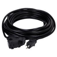 CORD EXT TRP TAP BLK 14/3 50FT