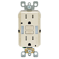 GFCI TAMPER W/LIGHT ALMOND 15A