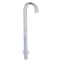 BOLT J-HOOK 3/8X5IN ZINC