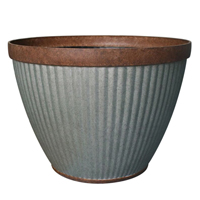 PLANTER ROUND RUSTIC GALV 15IN