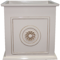 PLANTER SQUARE IVORY 16IN
