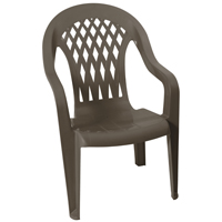 RESIN LATTICE HIGH-BK CHAIR BRN
