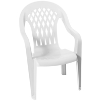 RESIN LATTICE HIGH-BK CHAIR WHTE