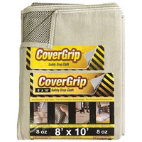 CoverGrip 081008 Drop Cloth, 10 ft L, 8 ft W, Rubber
