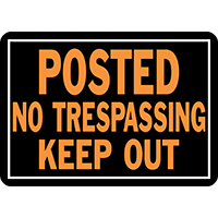 813 NO TRESPASS/KO ALUM SIGN