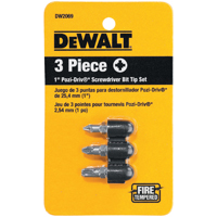 DW2069 POZI DRIVE BIT SET 3PC