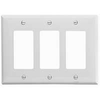 WALL PLATE 3 GANG DECR MID WHT