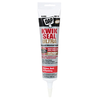 DAP KWIK SEAL ULTRA 18914 Siliconized Sealant, White, 0 to 150 deg F, 5.5 oz Tube