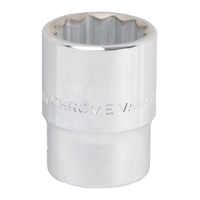 Vulcan MT-SM6028 Drive Socket, 28 mm Socket, 3/4 in Drive, 12-Point, Chrome Vanadium Steel, Chrome  