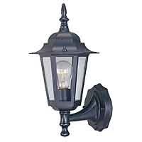 BLACK MED WALL LANTERN 1LT