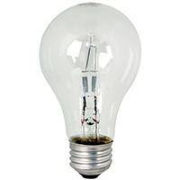 Feit Electric Q53A/CL/2 Halogen Lamp; 53 W; Medium E26 Lamp Base; A19 Lamp;