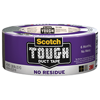 Scotch P2425 Tough Duct Tape, 25 yd L, 1.88 in W, Cloth Backing, Gray