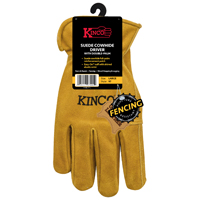 Kinco 97-L Gloves, Men's, L, Keystone Thumb, Shirred Elastic Cuff, Cowhide
