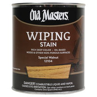 Old Masters 12104 Wiping Stain, Special Walnut, Liquid, 1 qt, Can