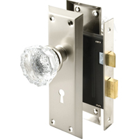 E 2496 KNOB GLASS MORTISE SNCK