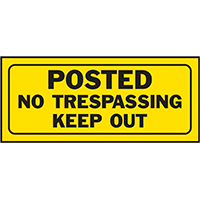 HY-KO 23004 Fence Sign, Rectangular, POSTED NO TRESPASSING KEEP OUT, Black