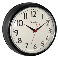 WES-32042BK WALL CLOCK ROUND BLA