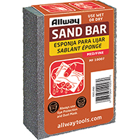 ALLWAY TOOLS MF Sand Bar, 4 in L, 2-1/2 in W, Fine, Medium, Aluminum Oxide