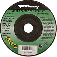 WHEEL GRIND MASONRY TYPE27 4IN