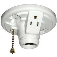 LH-13P LAMPHOLDER W/ OUTLET