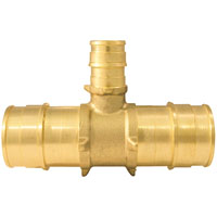 Apollo Valves Expansion Series EPXT1112 Pipe Tee, 1 x 1/2 in, Barb, Brass,