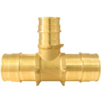 Apollo Valves Expansion Series EPXT1134 Pipe Tee, 1 x 3/4 in, Barb, Brass,