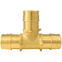 Apollo Valves Expansion Series EPXT11 Pipe Tee, 1 in, Barb, Brass, 200 psi