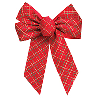 6060 GLITTER PLAID BOW  5LP