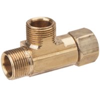 TEE BRASS 3/8OD X 3/8OD X 1/4F