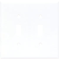 SWITCH PLATE:2 GANG WHITE