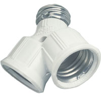LAMP HOLDER:2SOCKET..... WHITE