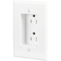 15AMP WH RECESSED PLUG