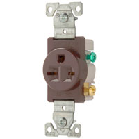 RECP SGL 15A 2P3W STR SWIRE BR
