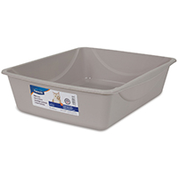 PETMATE 22183 Large Litter Pan, 15.3 in W, 18-1/2 in D, Plastic, Mouse Gray