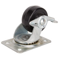 CASTER SWIVEL 2-1/2IN RUB/ZINC