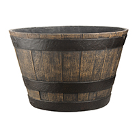 Landscapers Select Handcrafted Pottery Planter, Whiskey Barrel Pattern, 20