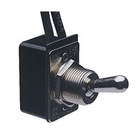 Calterm 41720 Toggle Switch, 75 A, 6/28 VDC, Lead Wire Terminal, Black