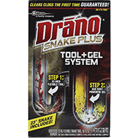 SC JOHNSON Drano Snake Plus 70241 Drain Cleaner, Gel, Bleach