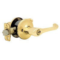 Kwikset 405DNL3CPRCLRCSK6 Entry Lever Lockset, Polished Brass