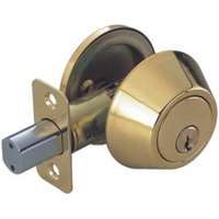 DEADBOLT SNGL CYL PB KA3 BOX