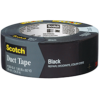 Scotch 3960-BK Duct Tape; 60 yd L; 1.88 in W; Black