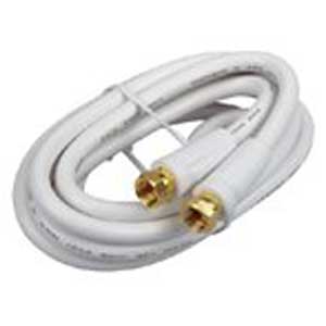 6ft COAX CABLE W/F-CONNECTOR WHT