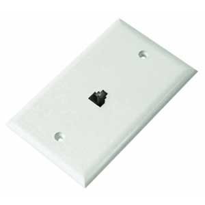 6W FLUSH PHONE WALL PLATE WHITE